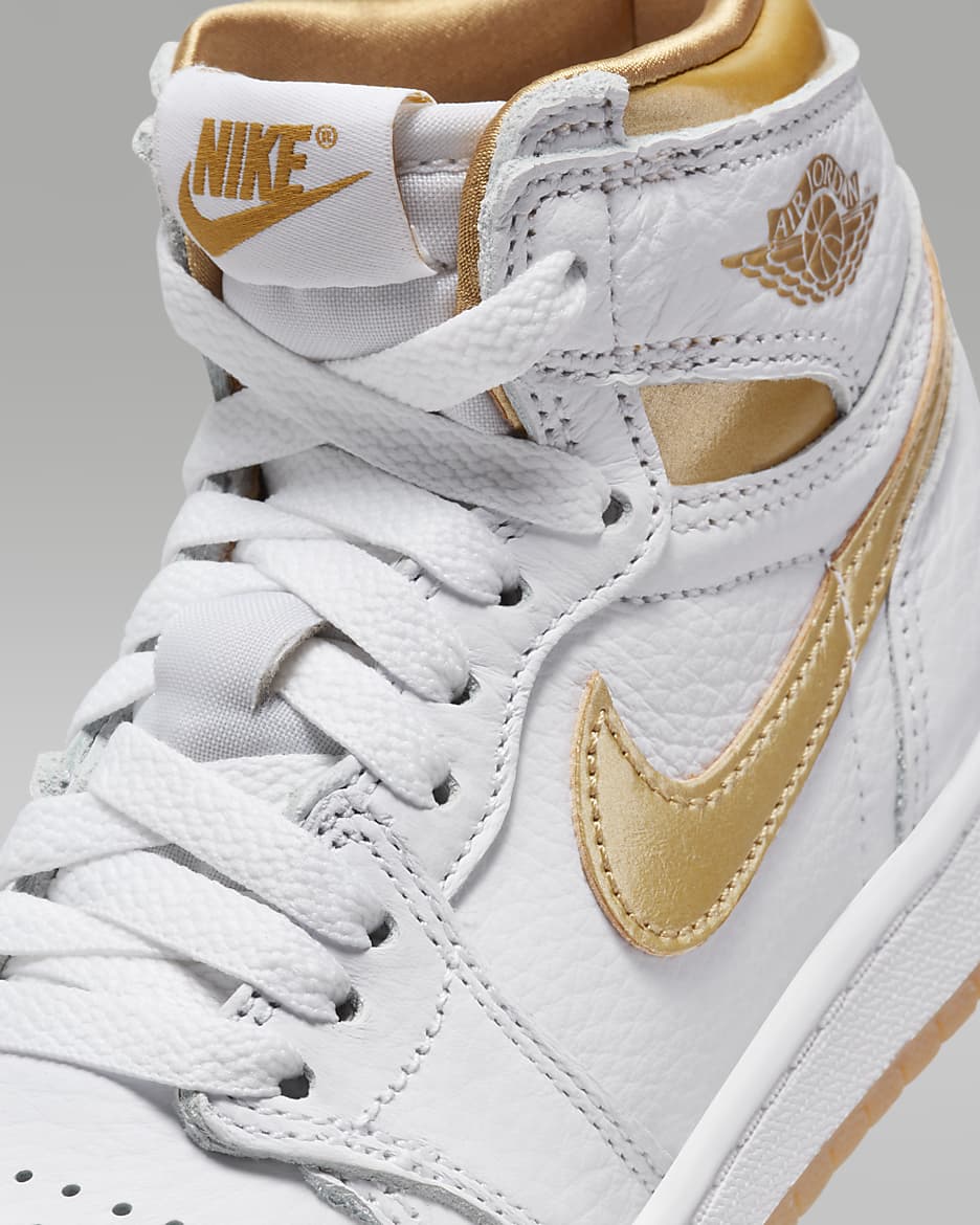 NIKE 1 HIGH OG White and Gold